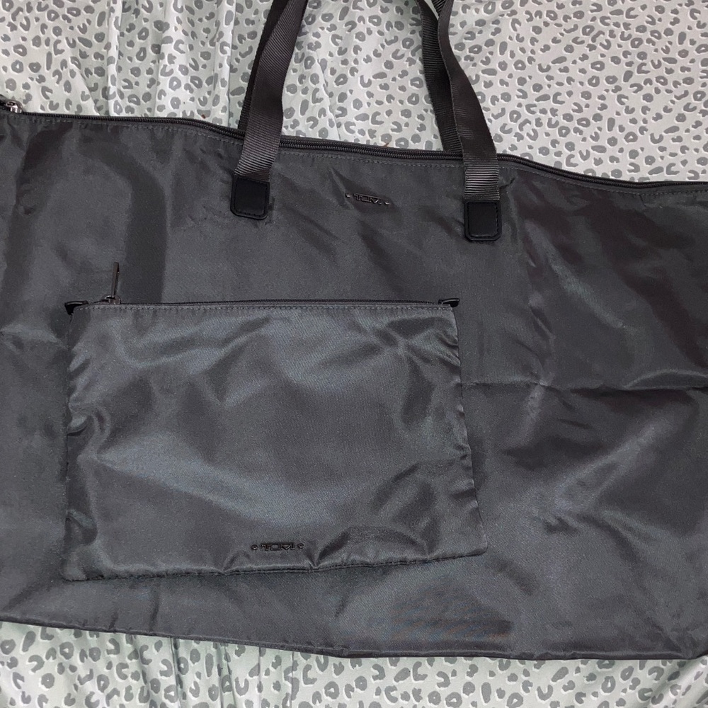Brand New Tumi Charcoal Carryall Bag and pouch
